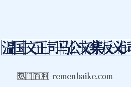 温国文正司马公文集反义词是什么意思的图片